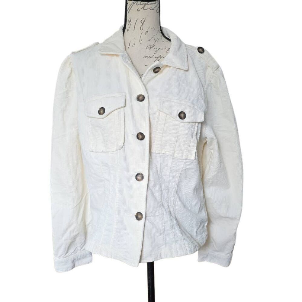 Kut From The Kloth Women’s Size XL Cream Corduroy Button Down Jacket